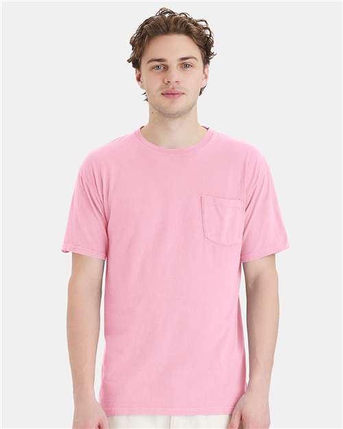 Garment-Dyed Pocket T-Shirt - OnModelFront - B35200313 - Cotton Candy