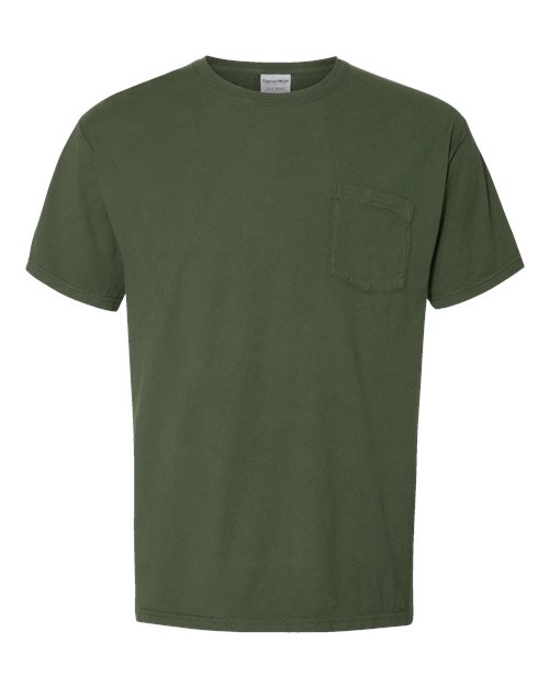 Garment-Dyed Pocket T-Shirt - Front - B35200623 - Moss