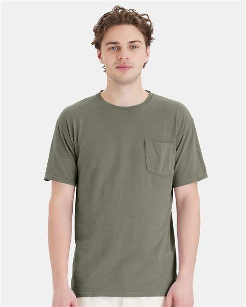 Garment-Dyed Pocket T-Shirt - OnModelFront - B35200773 - Faded Fatigue