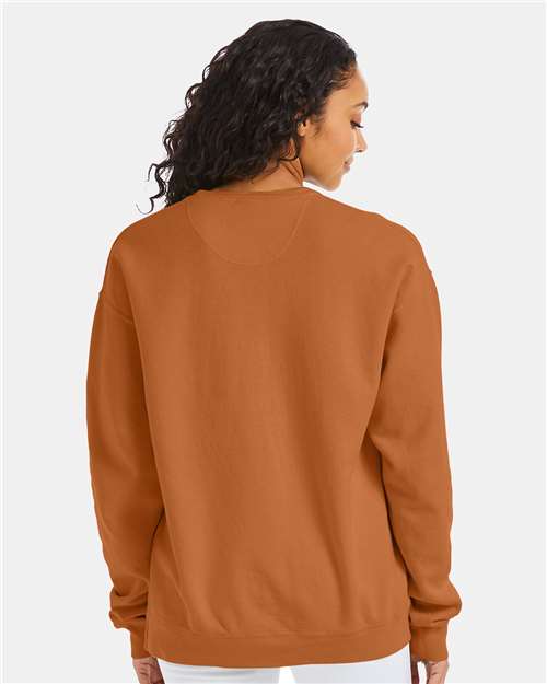 Garment-Dyed Crewneck Sweatshirt - OnModelBack - B35700333 - Texas Orange