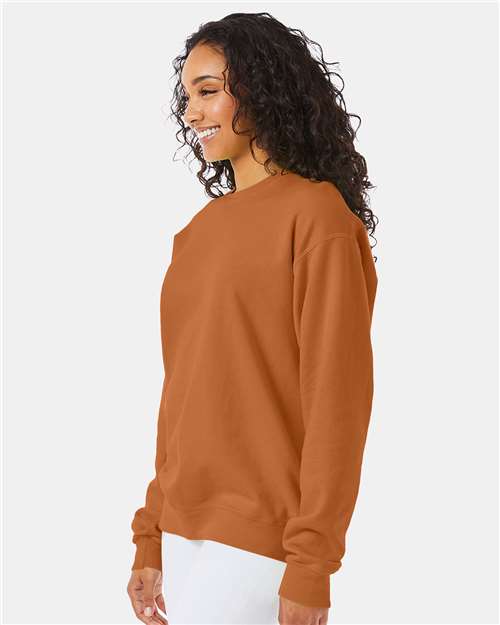 Garment-Dyed Crewneck Sweatshirt - OnModelSide - B35700333 - Texas Orange