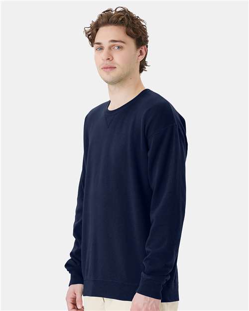 Garment-Dyed Crewneck Sweatshirt - OnModelSide - B35700653 - Navy