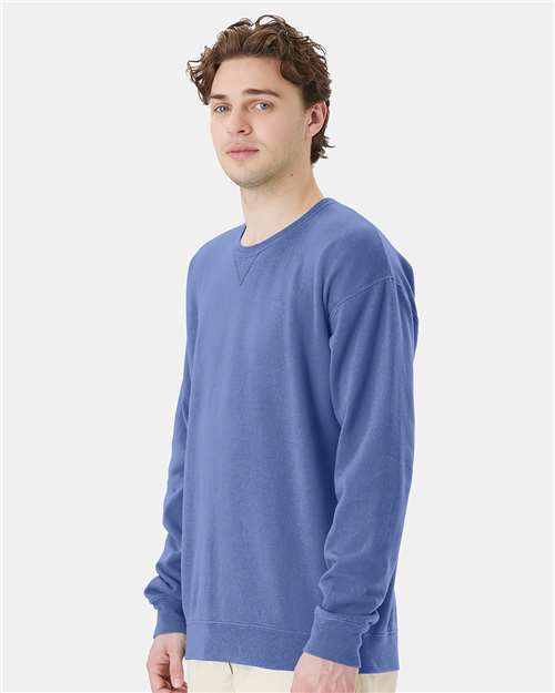 Garment-Dyed Crewneck Sweatshirt - OnModelSide - B35700693 - Frontier Blue