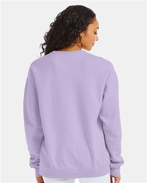 Garment-Dyed Crewneck Sweatshirt - OnModelBack - B35700573 - Future Lavender