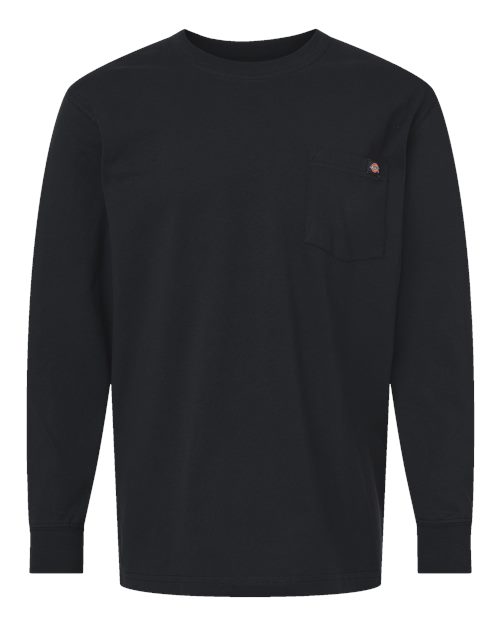 Traditional Heavyweight Long Sleeve T-Shirt - Front - B08130503 - Black
