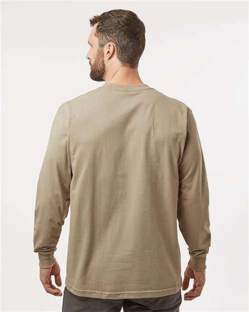 Traditional Heavyweight Long Sleeve T-Shirt - OnModelBack - B08130733 - Desert Sand