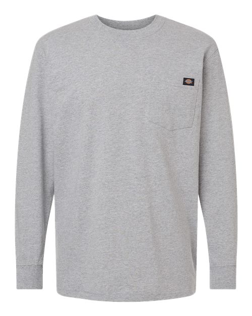 Traditional Heavyweight Long Sleeve T-Shirt - Front - B08130583 - Heather Grey