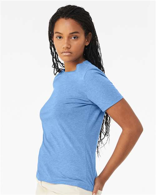 Women’s Relaxed Fit Heather CVC Tee - OnModelSide - B20506183 - Heather Carolina Blue