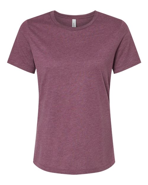 Women’s Relaxed Fit Heather CVC Tee - Front - B20506193 - Heather Maroon