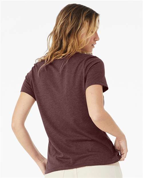 Women’s Relaxed Fit Heather CVC Tee - OnModelBack - B20506193 - Heather Maroon
