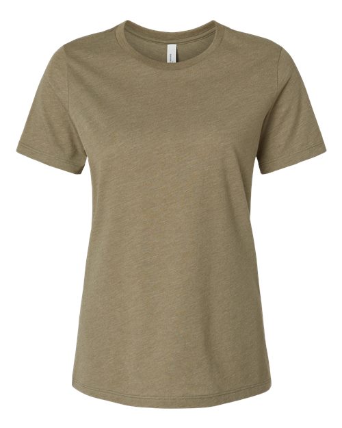 Women’s Relaxed Fit Heather CVC Tee - Front - B20506203 - Heather Olive