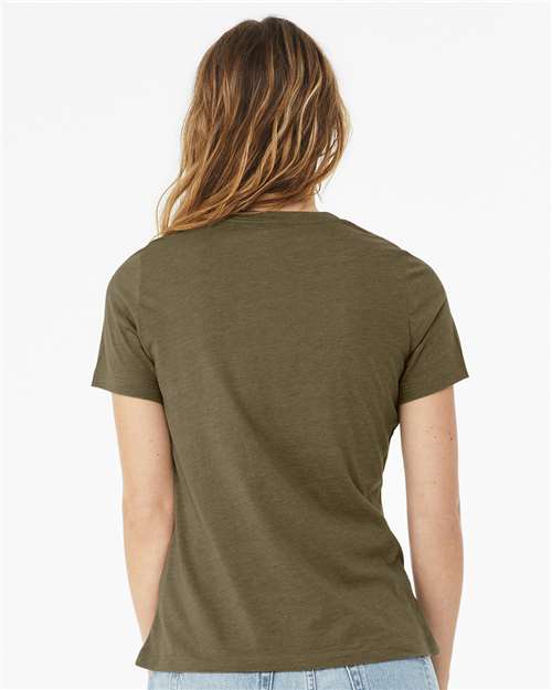 Women’s Relaxed Fit Heather CVC Tee - OnModelBack - B20506203 - Heather Olive
