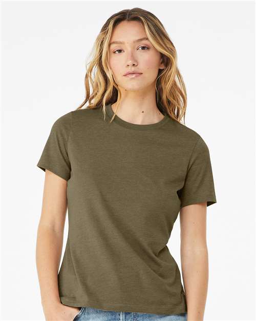 Women’s Relaxed Fit Heather CVC Tee - OnModelFront - B20506203 - Heather Olive