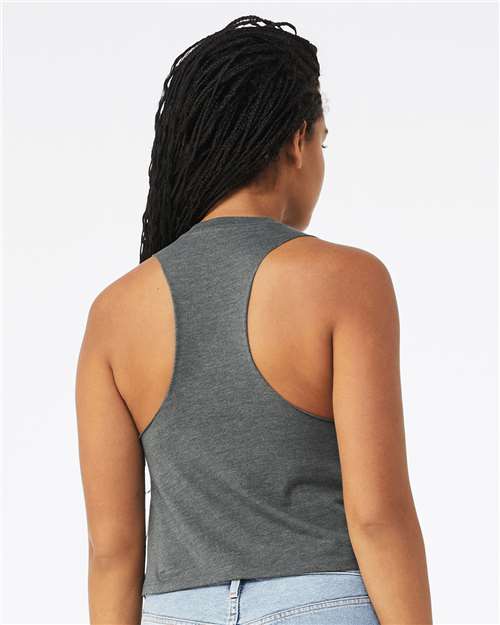 Women's Racerback Crop Tank - OnModelBack - B19206033 - Deep Heather