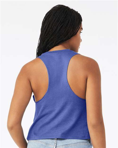 Women's Racerback Crop Tank - OnModelBack - B19206753 - Heather True Royal