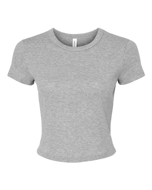 Women's Micro Rib Baby Tee - Front - B15706582 - Athletic Heather