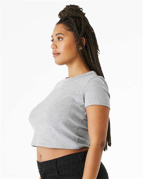 Women's Micro Rib Baby Tee - OnModelSide - B15706582 - Athletic Heather