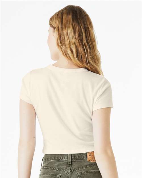 Women's Micro Rib Baby Tee - OnModelBack - B15706242 - Solid Natural Blend