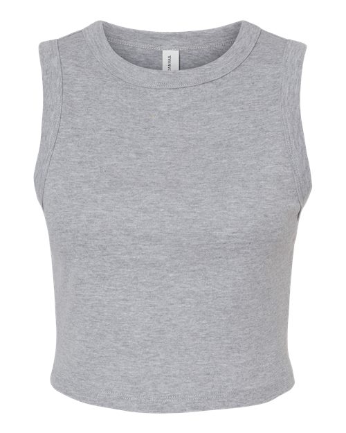 Women's Micro Rib Muscle Crop Tank - Front - B15806582 - Athletic Heather
