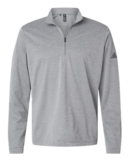 Lightweight Quarter-Zip Pullover - Front - B01153352 - Grey Three Melange