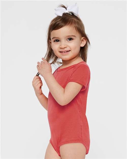 Infant Fine Jersey Bodysuit - OnModelSide - B33438411 - Passionfruit