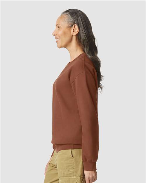 Softstyle® Midweight Crewneck Sweatshirt - OnModelSide - B24060603 - Cocoa