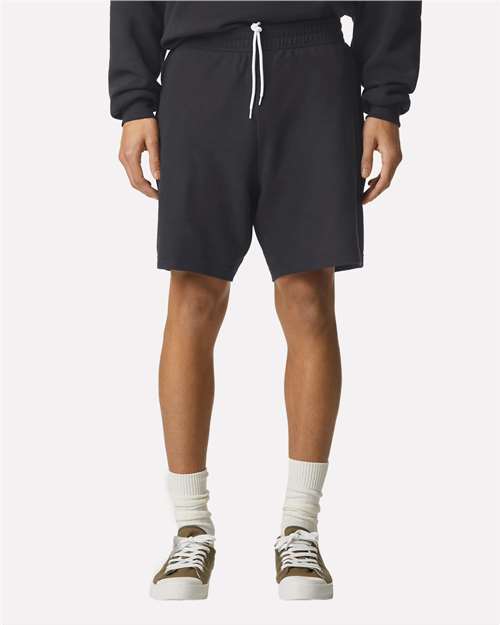 Pique Unisex Gym Shorts - OnModelFront - B03127503 - Black
