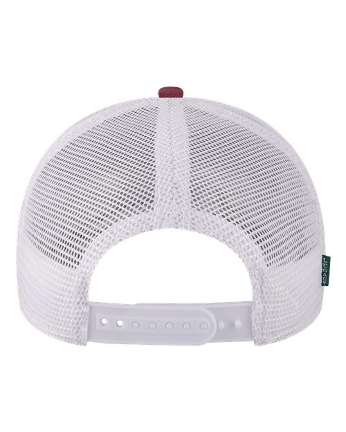 Mid-Pro Snapback Trucker Cap - Back - B93995420 - Maroon/ White
