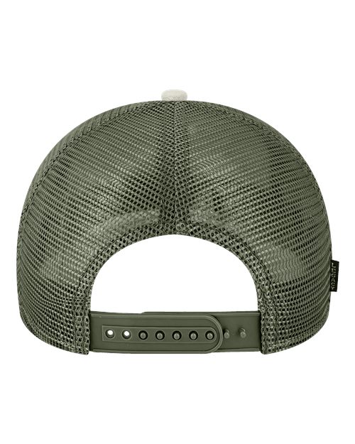 Mid-Pro Snapback Trucker Cap - Back - B93995570 - Tan/ Navy/ Olive Green