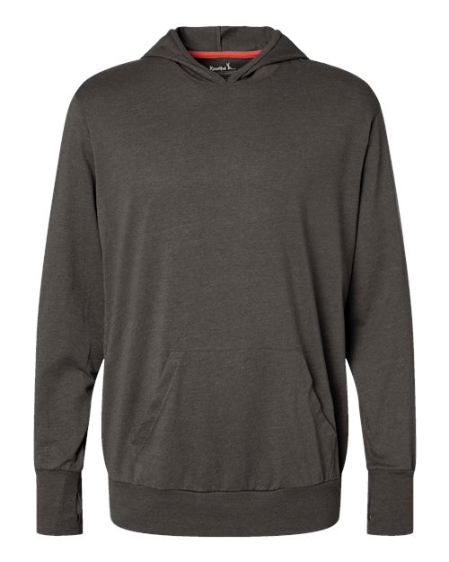 RecycledSoft™ Hooded Long Sleeve T-Shirt - Front - B10562942 - Carbon