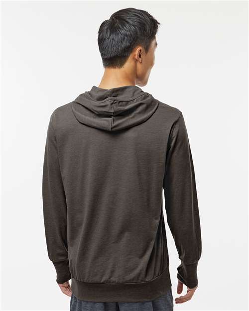 RecycledSoft™ Hooded Long Sleeve T-Shirt - OnModelBack - B10562942 - Carbon