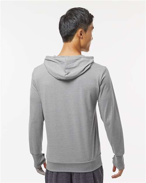RecycledSoft™ Hooded Long Sleeve T-Shirt - OnModelBack - B10562582 - Steel Grey