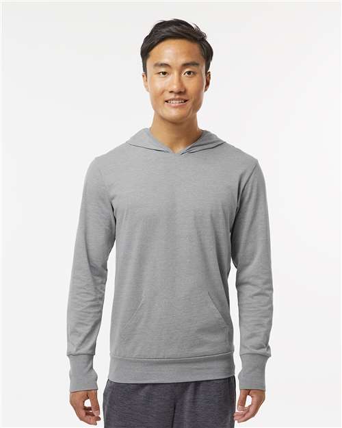 RecycledSoft™ Hooded Long Sleeve T-Shirt - OnModelFront - B10562582 - Steel Grey