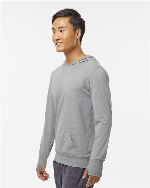 RecycledSoft™ Hooded Long Sleeve T-Shirt - OnModelSide - B10562582 - Steel Grey