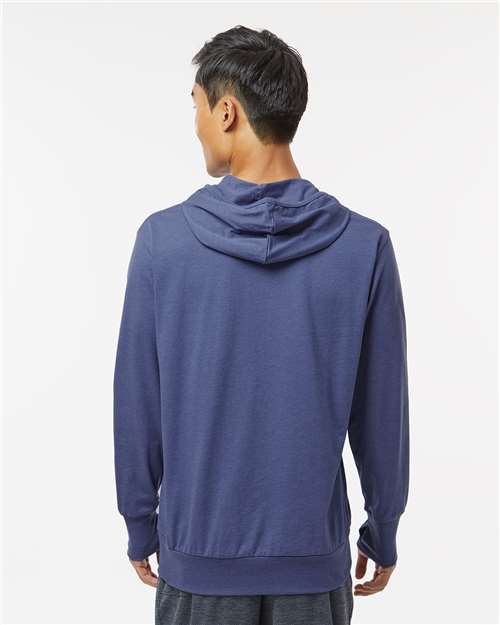 RecycledSoft™ Hooded Long Sleeve T-Shirt - OnModelBack - B10562112 - Vintage Royal