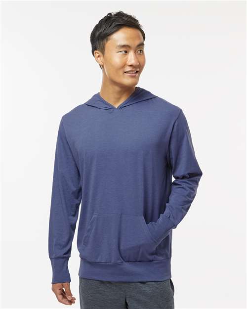 RecycledSoft™ Hooded Long Sleeve T-Shirt - OnModelFront - B10562112 - Vintage Royal