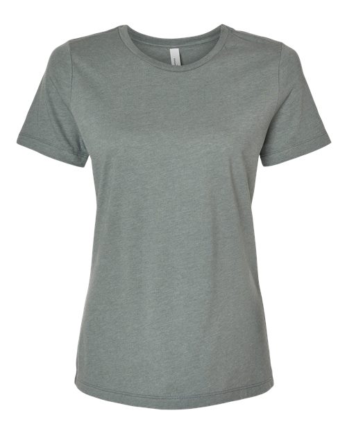Women’s Relaxed Fit Heather CVC Tee - Front - B20506433 - Heather Blue Storm