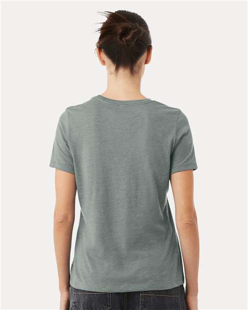 Women’s Relaxed Fit Heather CVC Tee - OnModelBack - B20506433 - Heather Blue Storm
