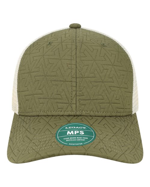 Mid-Pro Snapback Trucker Cap - Front - B93995320 - Olive Z - Quilted
