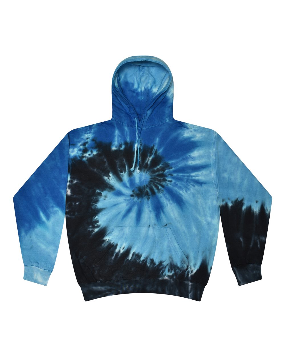 Tie-Dyed Hooded Sweatshirt - Front - B10602253 - Blue Ocean