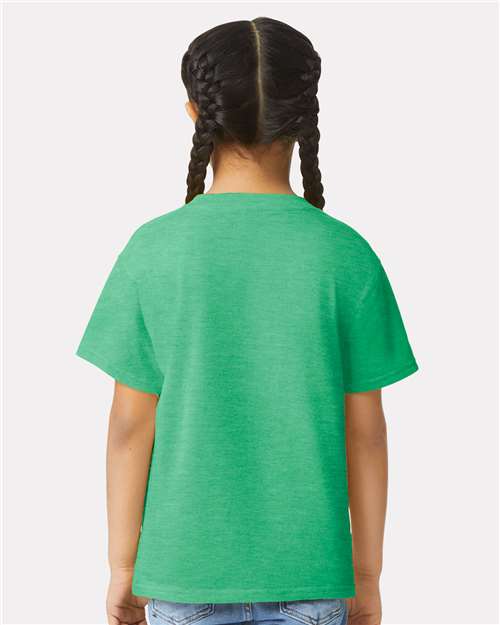 Softstyle® Youth T-Shirt - OnModelBack - B01660172 - Heather Irish Green