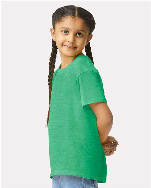 Softstyle® Youth T-Shirt - OnModelSide - B01660172 - Heather Irish Green
