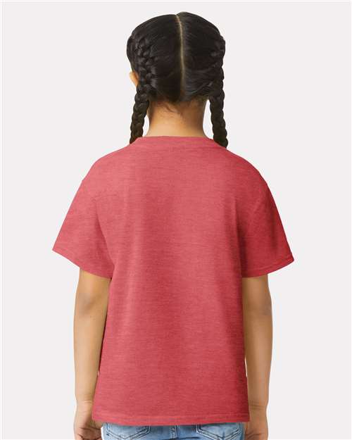 Softstyle® Youth T-Shirt - OnModelBack - B01660712 - Heather Red