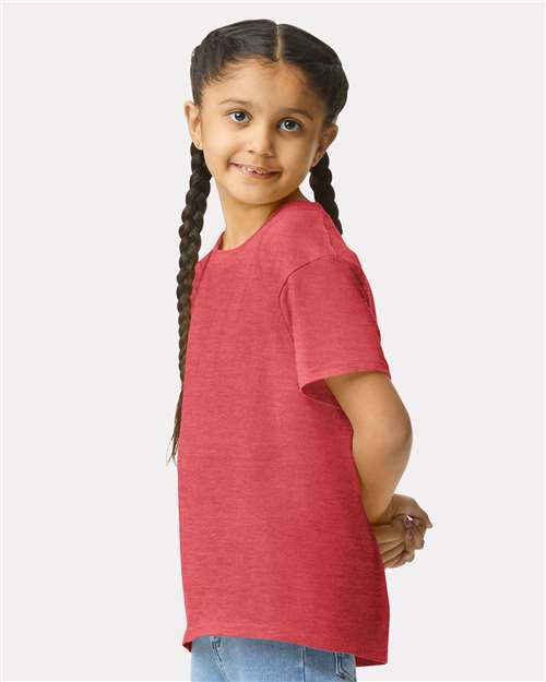 Softstyle® Youth T-Shirt - OnModelSide - B01660712 - Heather Red