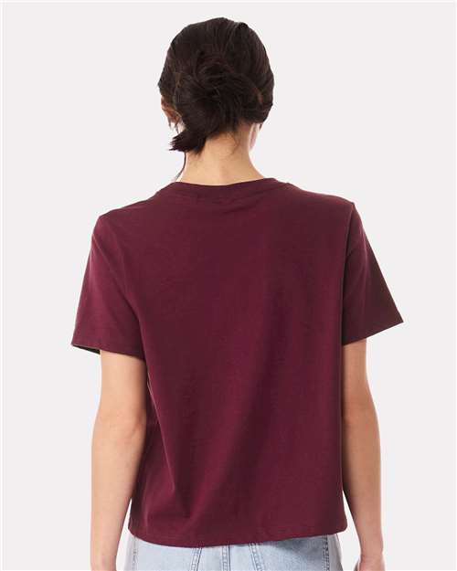 Women's 6 oz Heavyweight Tee - OnModelBack - B06606292 - Maroon