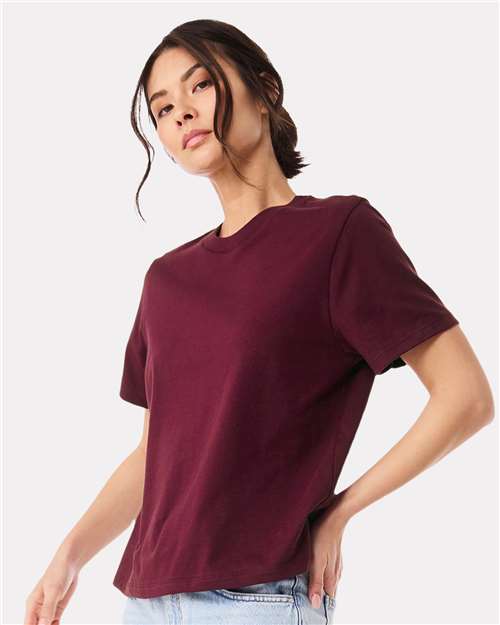 Women's 6 oz Heavyweight Tee - OnModelSide - B06606292 - Maroon