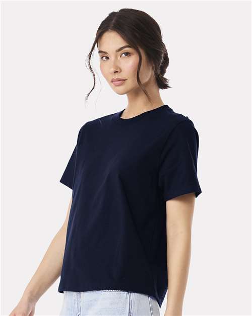 Women's 6 oz Heavyweight Tee - OnModelSide - B06606652 - Navy