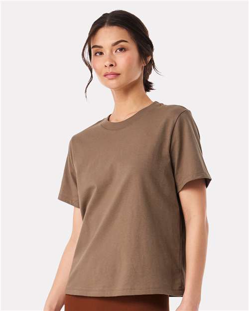 Women's 6 oz Heavyweight Tee - OnModelSide - B06606602 - Vintage Brown