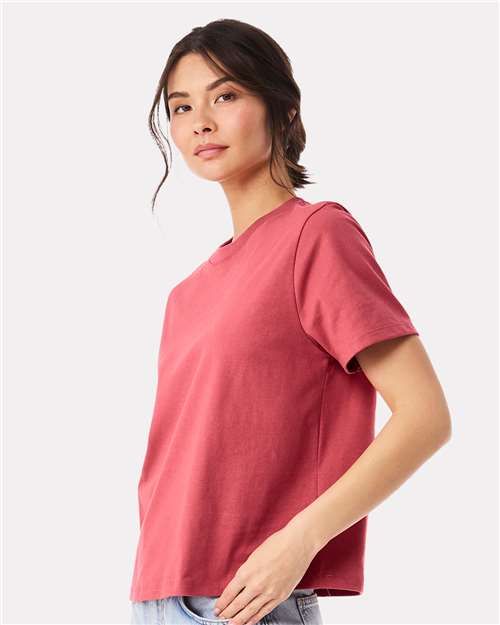 Women's 6 oz Heavyweight Tee - OnModelSide - B06606702 - Vintage Red