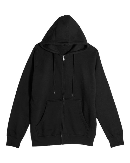 Premium Full-Zip Hooded Sweatshirt - Front - B488C9502 - Black